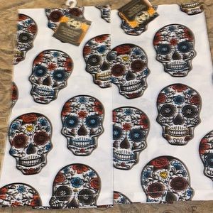 Two Flour sack towel Day of the Dead